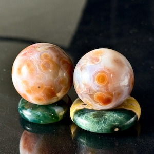 Old Vein Ocean Jasper Sphere: Raw Calming Crystal Pocket Stone