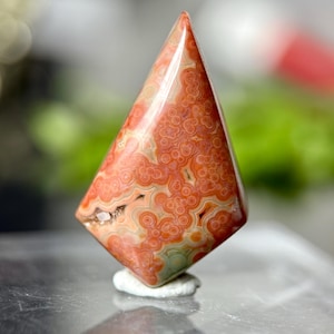 Pink Ocean Jasper Druzy Pendant: Raw Tumble Stone, Calming Crystal