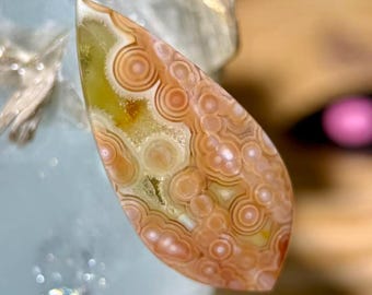 Raw Ocean Jasper Jelly Stone: Orange Fish Eye,Calming Agate Madagascar Collector's Crystal