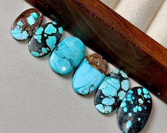 Sky-Blue Turquoise Oval Loose Stone: Hubei Old Mine Gemstone