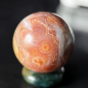 Old Vein Ocean Jasper Sphere: Raw Calming Crystal Pocket Stone