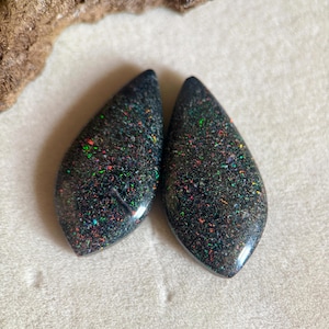 Australian Black Matrix Opal,  Andamooka Rainbow Matrix Opal,Black Opal Pendant,DIY Necklace,