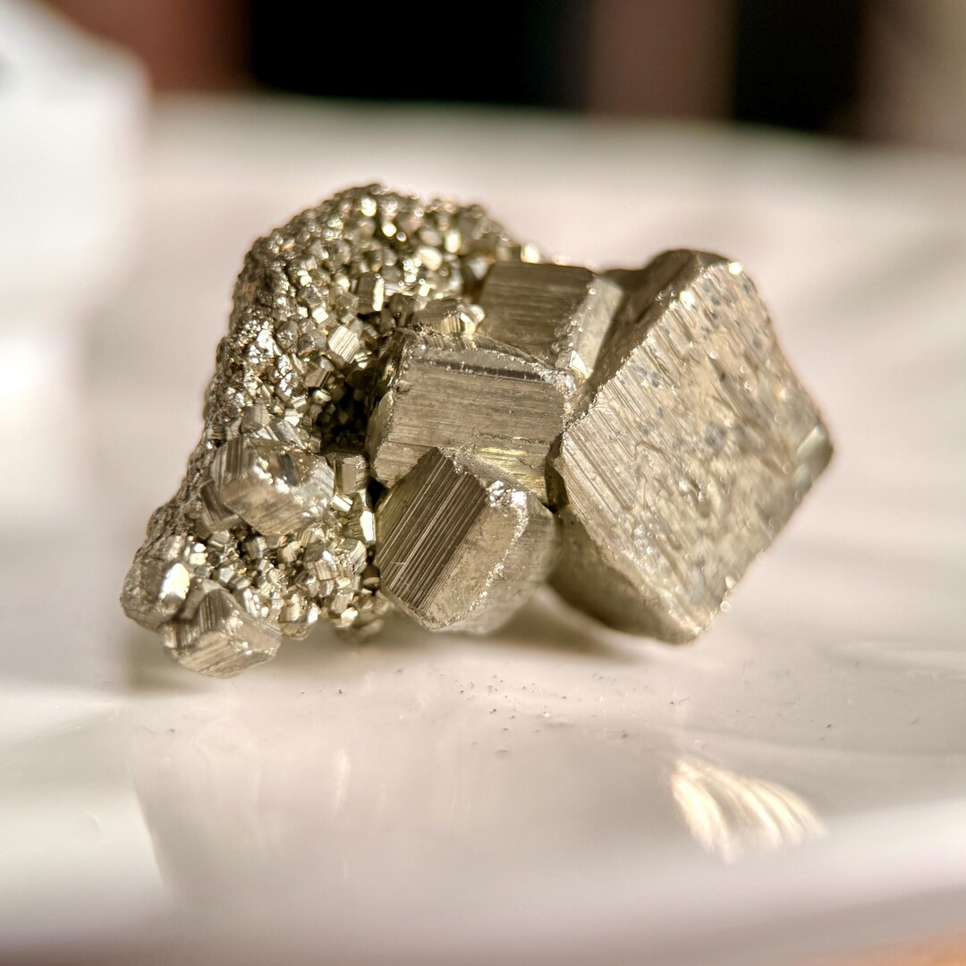 Natural Pyrite Crystal Cluster | Raw Peruvian Pyrite Specimen – Mineral ...