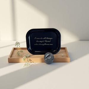 Personalized Scripture Tray: Engraved Bible Verse, Christian Gift