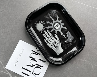 Bandeja para liar hecha a mano con grabado láser, bandeja con un diseño artístico único para accesorios de fumar, regalo perfecto para él o ella