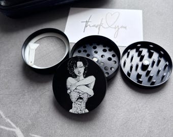 Personalized Laser Engraved Aluminum Herb Grinder: Custom Smoker Gift