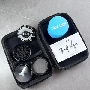 Set di mini barattoli portaoggetti per grinder portatili Dark Pattern: regalo per fumatori