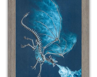 A4ポスター（21 x 29.7 cm）、絵画「ドラゴン」の複製、オリジナル作品