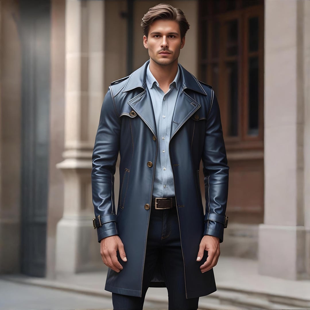 ジャケット・アウター LEATHER COMBINATION DOUBLE LAPEL COAT 51OJq-WEuuL._AC_UY1000_.jpg