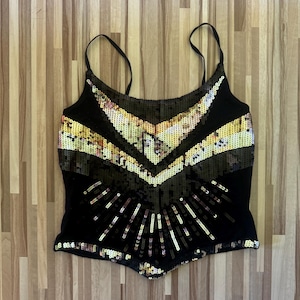 sequin ibiza crop top