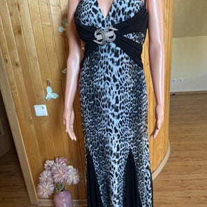 long vintage animal print dress