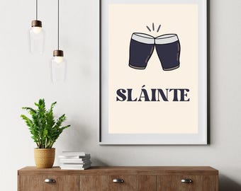 Sláinte Irish Toast Print – Celtic Bar Decor (Digital Download)
