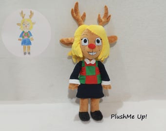 Custom plush made to order plush figure fawn, drawing  toy, picture to toy, made to order , not official, funmade, 40 cm