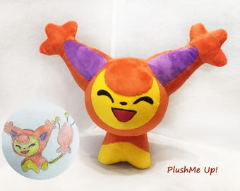 Custom plush commission from the drawing