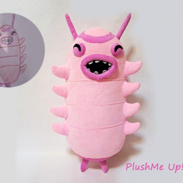 Custom plush made to order plush figure larve, drawing  toy, picture to toy, made to order , not official, funmade, 40 cm