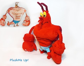Custom plush made to order plush lobster,  drawing  toy , picture to toy, made to order , not official, funmade, 40 cm