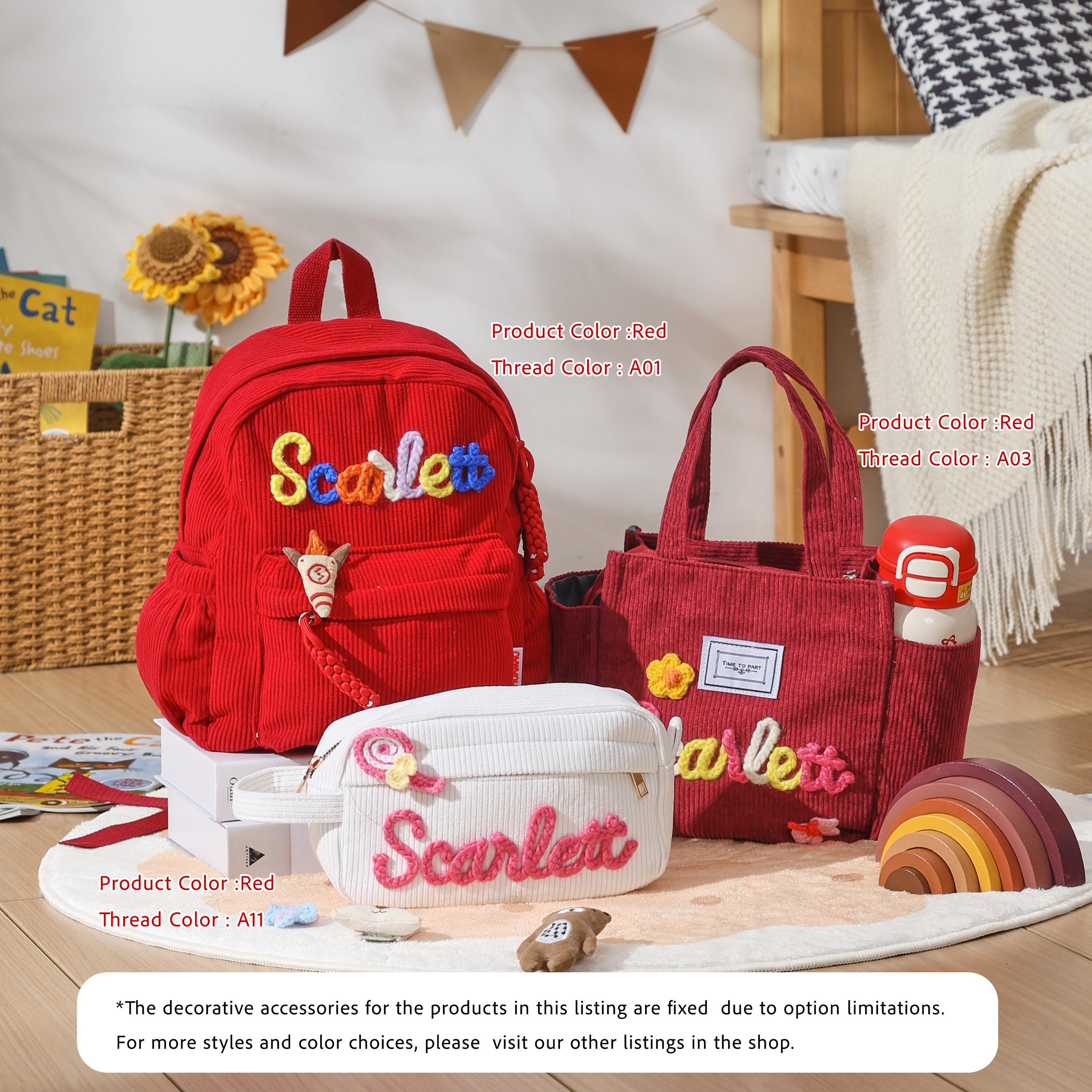 3-Piece Personalized Initial Backpack Set with Lunch Bag and Pencil Case, YTM Kids School Backpack Set, 3 in 1 Bookbag with Lunch Box  main image 3