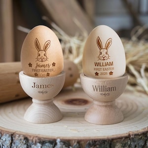 Personalisierte musikalische hölzerne Osterei-Schüttler, gravierte Ei-Shaker-Kinder, Kindermusikinstrument, Ostergeschenke, Baby-erstes Ostern