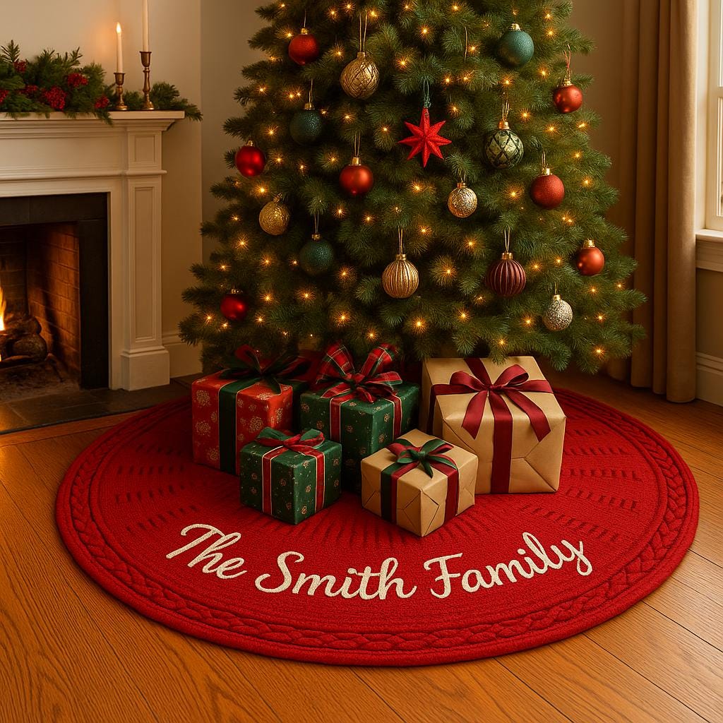 36 Stunning DIY Christmas Tree Decoration Ideas 12 Personalized Knitted Christmas Tree Skirt with Name Custom…