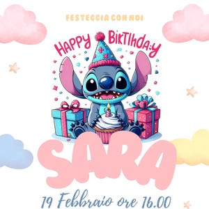Invito di Compleanno Stitch