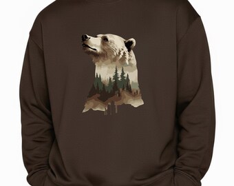 Chemise ours, sweat ours nature, pull ours, sweat faune, sweat forêt, sweat camping en plein air, cadeau pour amoureux des ours