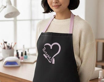 パーソナライズされたネイルテクニシャンエプロン、ネイリストギフト