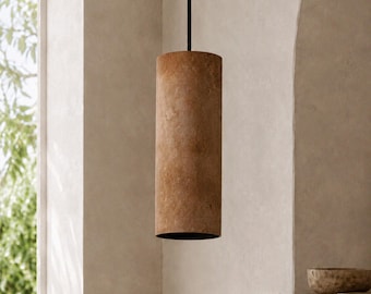 Terracotta Pendant Light | Clay Tube Focal Dining Hanging Lamp