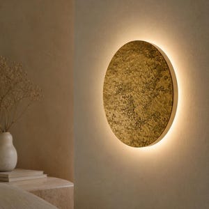 Applique da parete Eclipse a LED / Plafoniera in ottone dorato