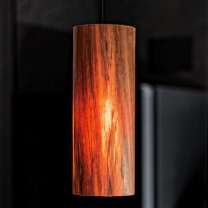 Etimoe Wood Pendant Lamp: Modern Exotic Handmade Hanging Light