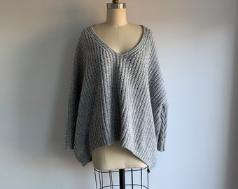 vintage hand knit chunky oversized sweater