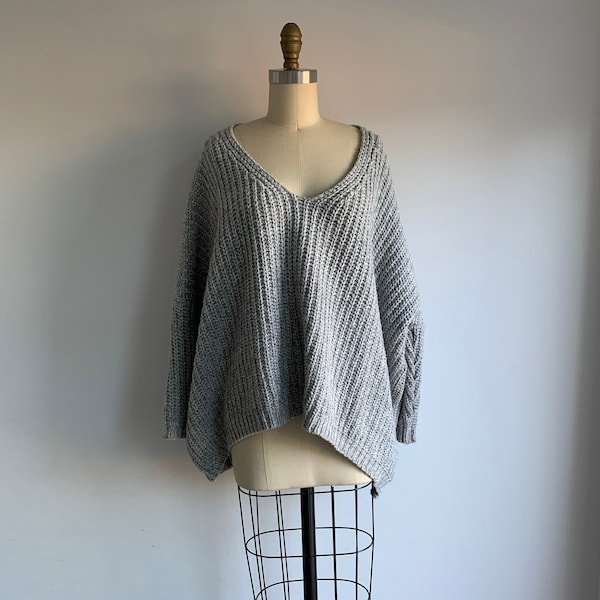 vintage hand knit chunky oversized sweater