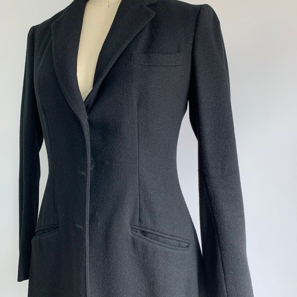 1950s Black wool riding jacket xs small