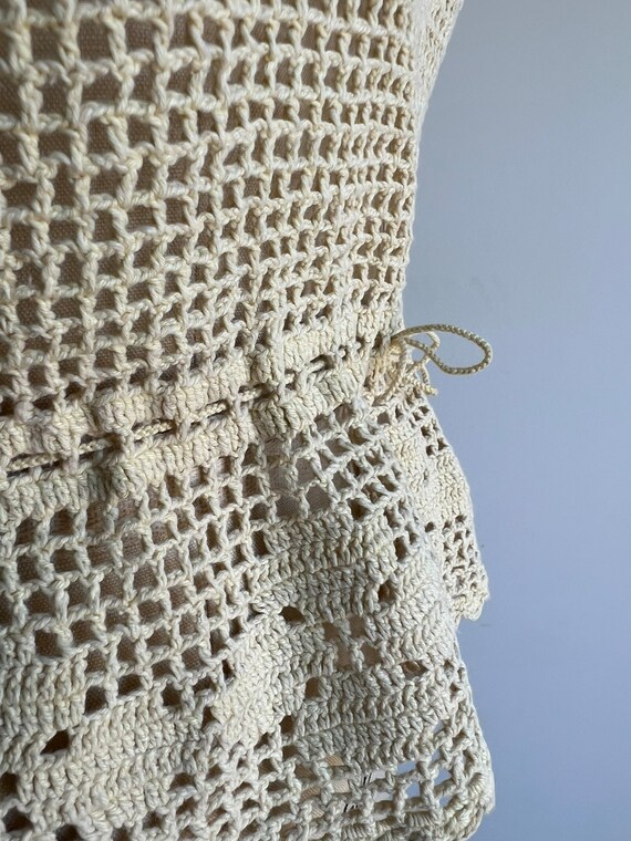 1970s cream handmade crochet top // 70s boho hipp… - image 6