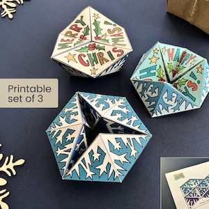 Printable Schneeflocke Kaleidocycle – DIY Weihnachts-Fidget-Spielzeug (PDF)