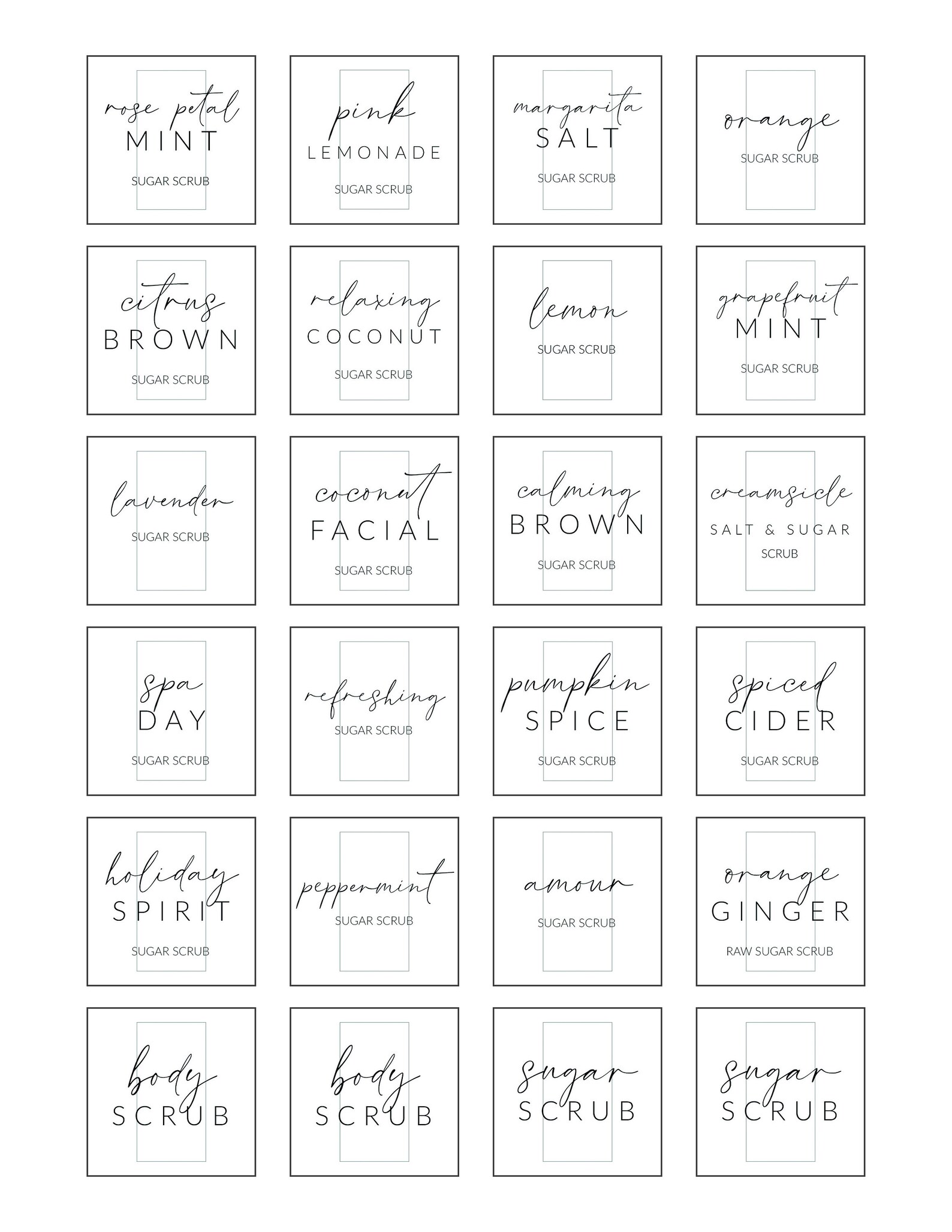 20 Body Scrub Recipes + Free Printable Body Scrub Labels - Etsy