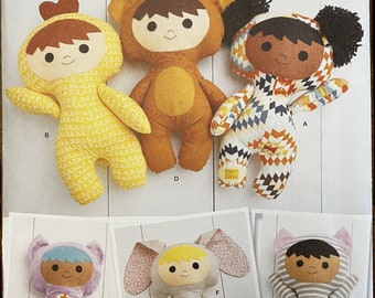 Super Cute Plush Dolls! Easy New/Uncut Sewing Pattern