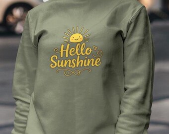 Sudadera de primavera, suéter acogedor, suéter con estampados de naturaleza, regalo para ella, estilo veraniego, ropa de diario, vibras positivas.