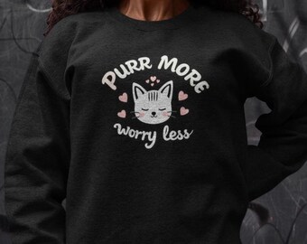 Sudadera con estampado de gato, ideal para amantes de los animales, sudadera acogedora para mascotas, ropa para gatos, regalo para ella, divertida, perfecta para amantes de los gatos.