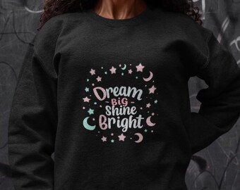 Suéter inspirador, sudadera acogedora, ropa motivacional, regalo para soñadores, top de astrología, regalo para ella, pijama bonito, ropa positiva