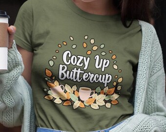 Camiseta gráfica divertida, bonita camiseta gráfica de otoño, ropa de otoño, regalo para ella, vibras positivas, camiseta otoñal caprichosa, camiseta bonita, autocuidado