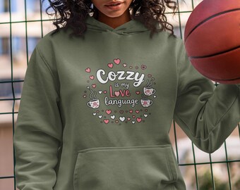 Sudadera acogedora, sudadera con estampado divertido, vibras positivas, regalo para ella, día de San Valentín, sudadera motivacional, autocuidado, suéter positivo, lindo