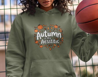 Sudadera con capucha de otoño, suéter acogedor de otoño, sudadera con capucha de otoño, sudadera con capucha con estampado de otoño, regalo para ella, sudadera con capucha con decoración de calabaza, suéter cómodo de temporada