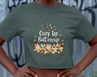 Top corto de festival para mujer, camiseta divertida y otoñal, camiseta con estampados bonitos, regalo de otoño para ella, camiseta divertida con vibras positivas