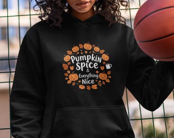 Sudadera con capucha de otoño, suéter acogedor de otoño, ropa con sabor a calabaza, moda de otoño, regalo para ella, amantes del otoño, vibras positivas, suéter con estampado de otoño