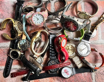 25 Piece Watch Lot - Mens' Woman's May Need Batteries - Parts or Crafts - Broken Watch Lot - Silver & Gold Tone - Watch Job  Lot - Parts