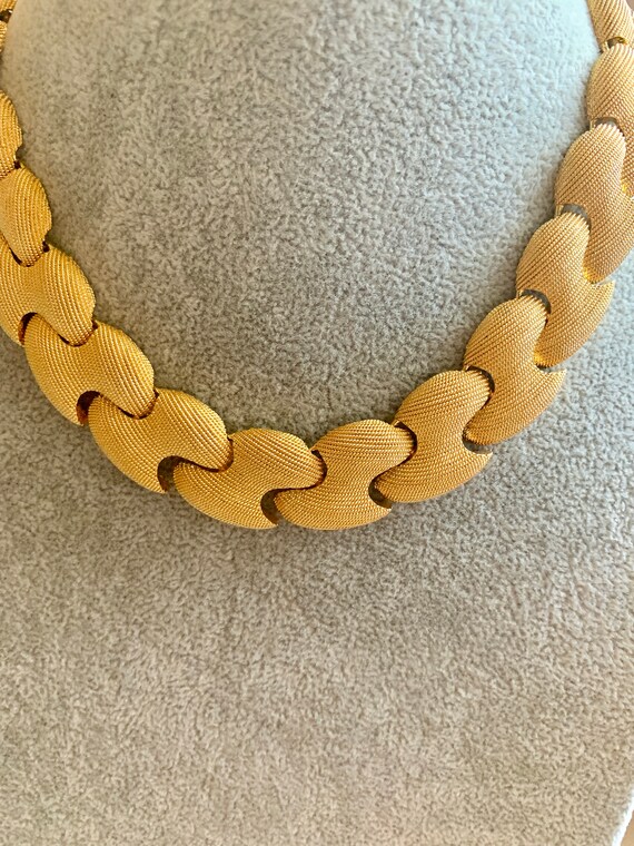 80's Park Lane Gold Necklace Choker - Heavy Gold … - image 2