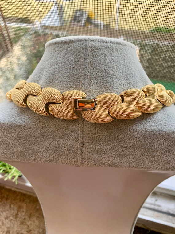 80's Park Lane Gold Necklace Choker - Heavy Gold … - image 7