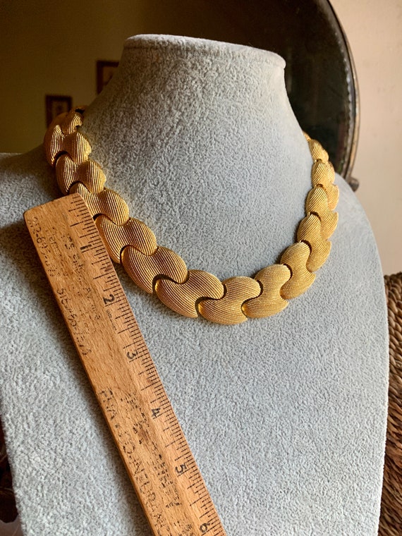 80's Park Lane Gold Necklace Choker - Heavy Gold … - image 6