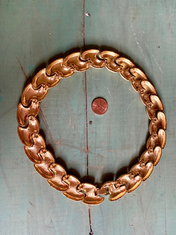 80's Park Lane Gold Necklace Choker - Heavy Gold … - image 5
