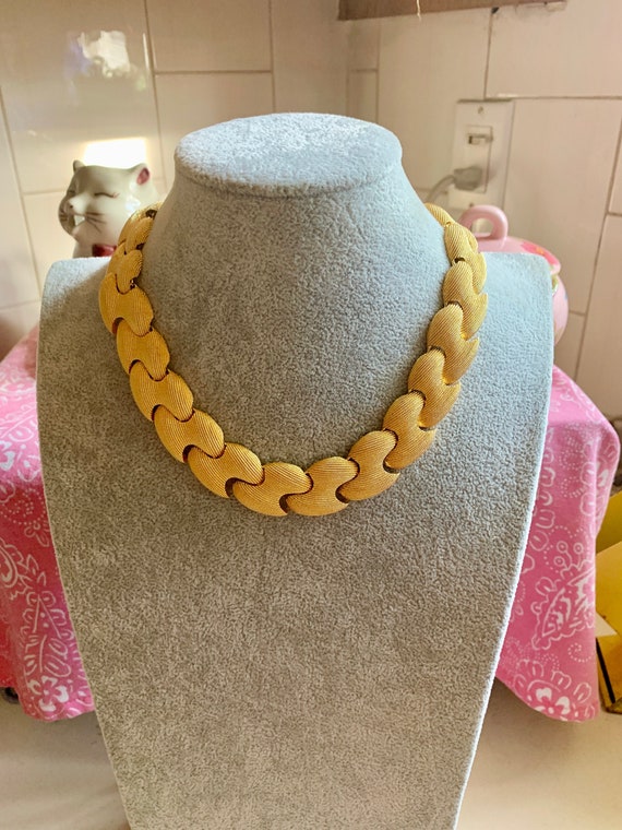 80's Park Lane Gold Necklace Choker - Heavy Gold … - image 1